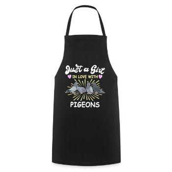 Pigeon fancier pigeon girl - Cooking Apron - black - Front - AI Model Male 185 dark (185cm)