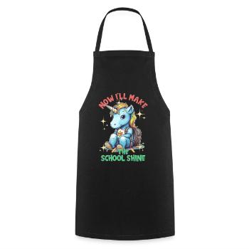 Écolier pour l’inscription à l’école Au revoir Maternelle - Tablier de cuisine - noir - Devant - AI Model Male 185 dark (185cm)