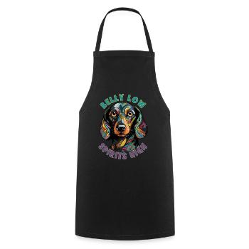 Dog Saying Dachshund Design pour les amoureux des chiens - Tablier de cuisine - noir - Devant - AI Model Male 185 dark (185cm)