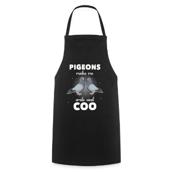 Pigeons Pigeon fanciers - Cooking Apron - black - Front - AI Model Male 185 dark (185cm)