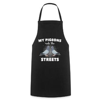 Pigeons Pigeon fanciers - Cooking Apron - black - Front - AI Model Male 185 dark (185cm)