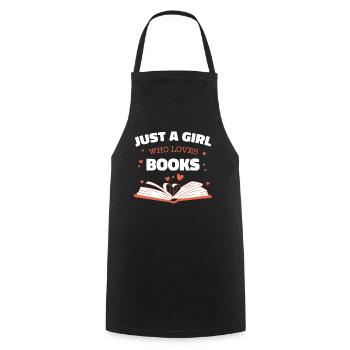 Bücher Buch lesen Bücherei Bibliothek Bücherwurm - Kochschürze - Schwarz - Vorne - AI Model Male 185 dark (185cm)