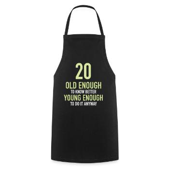 Gift 20 Years Birthday Child - Cooking Apron - black - Front - AI Model Male 185 dark (185cm)