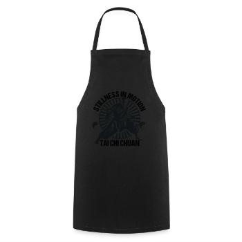 Taijiquan Stillness in Motion Tai Chi Chuan - Cooking Apron - black - Front - AI Model Male 185 dark (185cm)