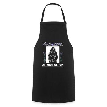Doula Nurse Midwife - Cooking Apron - black - Front - AI Model Male 185 dark (185cm)