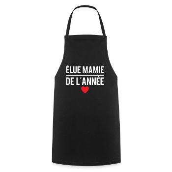 Élue mamie de l'année meilleure grand-mère - Tablier de cuisine - noir - Devant - AI Model Male 185 dark (185cm)