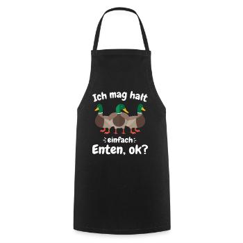 Stockente Entenvögel Ente Dunkelente Vogel - Kochschürze - Schwarz - Vorne - AI Model Male 185 dark (185cm)