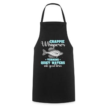 Sonnenbarsch Angeln Crappie Fishing - Kochschürze - Schwarz - Vorne - AI Model Male 185 dark (185cm)