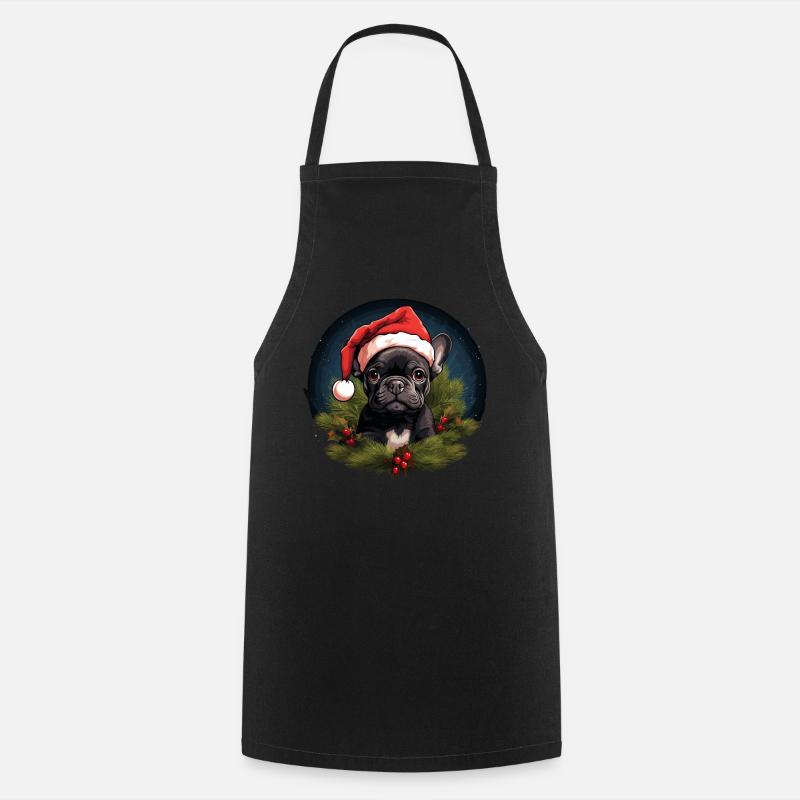Bouledogue français de Noël - Tablier de cuisine - noir