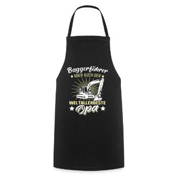 Baggerfahrer Opa - Kochschürze - Schwarz - Vorne - AI Model Male 185 dark (185cm)