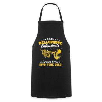 Mellophone Musician - Cooking Apron - black - Front - AI Model Male 185 dark (185cm)