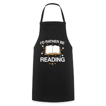 Bücher Buch lesen Bücherei Bibliothek Bücherwurm - Kochschürze - Schwarz - Vorne - AI Model Male 185 dark (185cm)