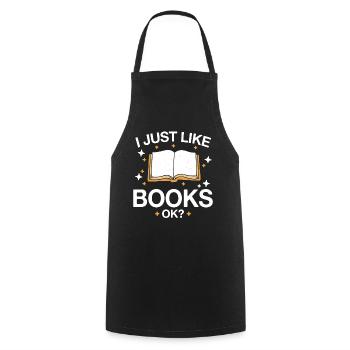 Bücher Buch lesen Bücherei Bibliothek Bücherwurm - Kochschürze - Schwarz - Vorne - AI Model Male 185 dark (185cm)