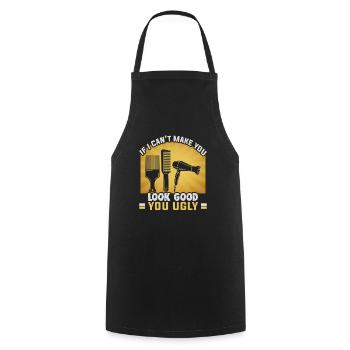 hairdresser, barber, hairdresser, hair salon - Cooking Apron - black - Front - AI Model Male 185 dark (185cm)