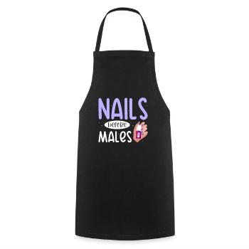 Nail Tech Maniküre Nail Technikerin - Kochschürze - Schwarz - Vorne - AI Model Male 185 dark (185cm)