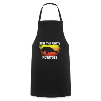Save the floaty potatoes Manatee Manatees Florida - Cooking Apron - black - Front - AI Model Male 185 dark (185cm)