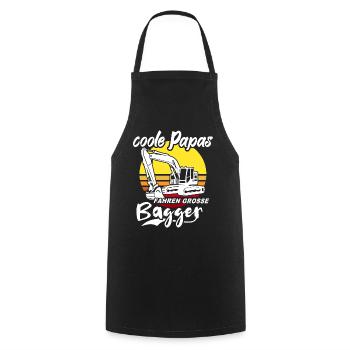Baggerfahrer Papa - Kochschürze - Schwarz - Vorne - AI Model Male 185 dark (185cm)