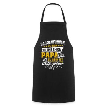 Baggerfahrer Papa - Kochschürze - Schwarz - Vorne - AI Model Male 185 dark (185cm)