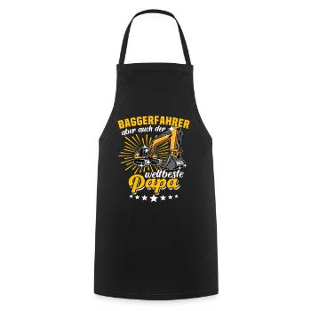 Baggerfahrer Papa - Kochschürze - Schwarz - Vorne - AI Model Male 185 dark (185cm)