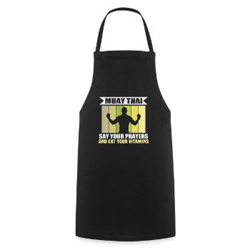 Muay Thai Arts Martiaux Muay Thai Entraîneur Muay Thai Muay Thai - Tablier de cuisine - noir - Devant - AI Model Male 185 dark (185cm)