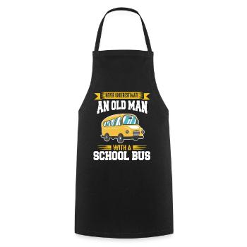 Bus Busfahrer Schulbus - Kochschürze - Schwarz - Vorne - AI Model Male 185 dark (185cm)