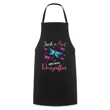 Libellule Libellules Insectes Nature - Tablier de cuisine - noir - Devant - AI Model Male 185 dark (185cm)