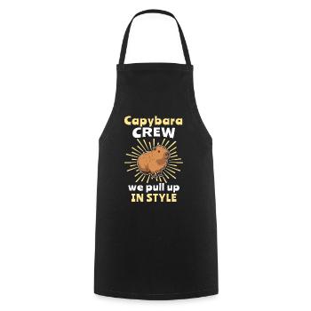 Capybara Sprüche Wasserschwein - Kochschürze - Schwarz - Vorne - AI Model Male 185 dark (185cm)