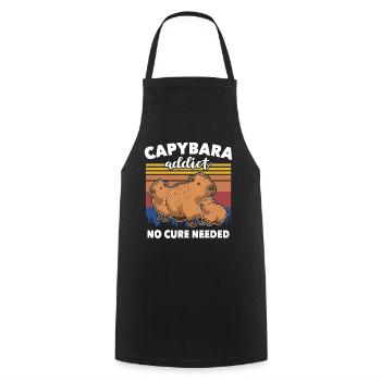 Capybara - Kochschürze - Schwarz - Vorne - AI Model Male 185 dark (185cm)