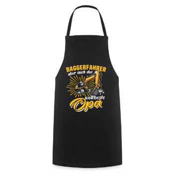 Opa Baggerfahrer - Kochschürze - Schwarz - Vorne - AI Model Male 185 dark (185cm)