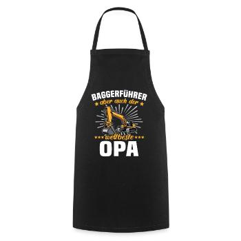 Opa Baggerfahrer - Kochschürze - Schwarz - Vorne - AI Model Male 185 dark (185cm)