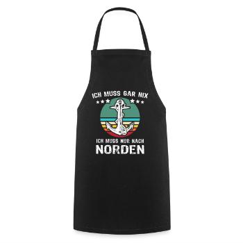 Nordener Sprüche - Kochschürze - Schwarz - Vorne - AI Model Male 185 dark (185cm)