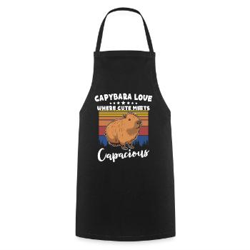 Lustige Capybara Sprüche - Kochschürze - Schwarz - Vorne - AI Model Male 185 dark (185cm)