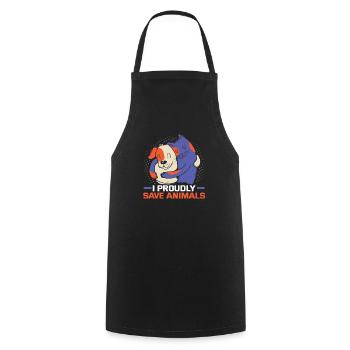 Hunderettungs Designs Für Tierrechtsaktivisten - Kochschürze - Schwarz - Vorne - AI Model Male 185 dark (185cm)