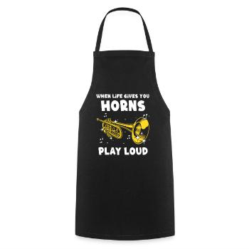 Mellophone Musician - Cooking Apron - black - Front - AI Model Male 185 dark (185cm)