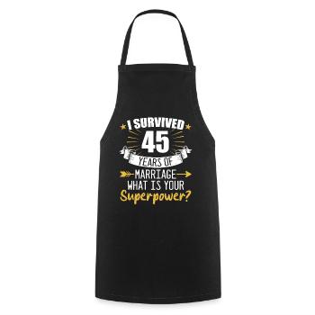 45th Wedding Anniversary Husband Wife Wedding - Cooking Apron - black - Front - AI Model Male 185 dark (185cm)