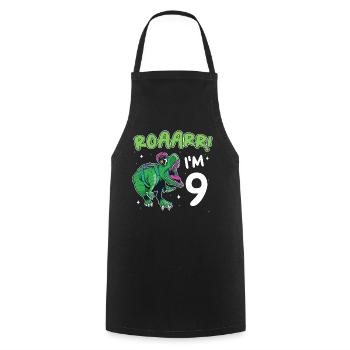 Gift 9 Years Birthday Boy - Cooking Apron - black - Front - AI Model Male 185 dark (185cm)