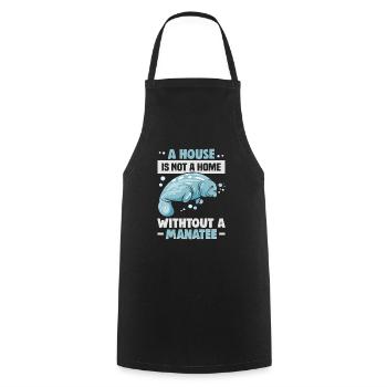 Cold Nose Warm Heart Manatee chubby manatee - Cooking Apron - black - Front - AI Model Male 185 dark (185cm)