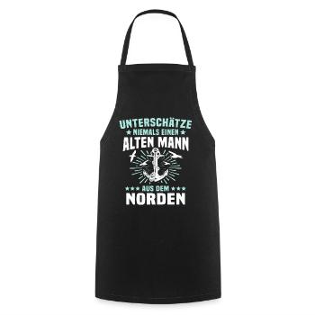 Norden Mann Nordener Männer - Kochschürze - Schwarz - Vorne - AI Model Male 185 dark (185cm)