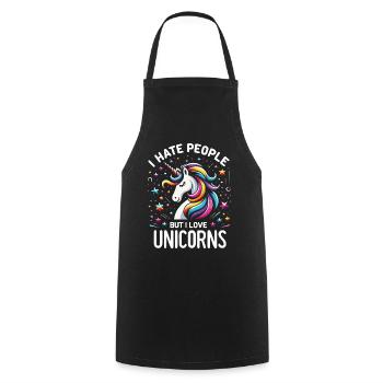 Licorne Licornes Conte de fées Magique - Tablier de cuisine - noir - Devant - AI Model Male 185 dark (185cm)
