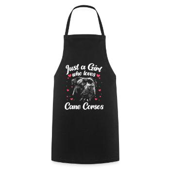 Cane Corso Chien - Tablier de cuisine - noir - Devant - AI Model Male 185 dark (185cm)