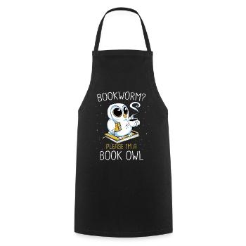 Bücher Buch lesen Bücherei Bibliothek Bücherwurm - Kochschürze - Schwarz - Vorne - AI Model Male 185 dark (185cm)