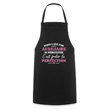 Auxiliaire de puériculture Puéricultrice Métier - Tablier de cuisine - noir - Devant - AI Model Male 185 dark (185cm)