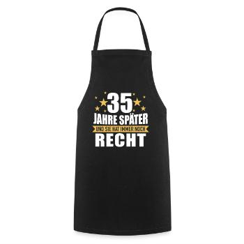 35 Hochzeitstag Jahrestag Ehemann Ehefrau - Kochschürze - Schwarz - Vorne - AI Model Male 185 dark (185cm)