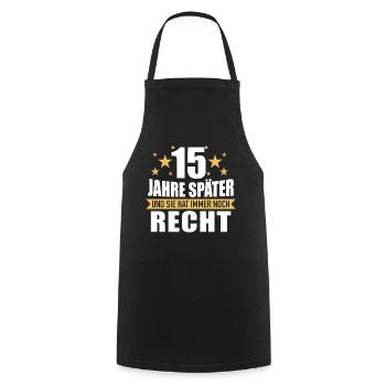 15 Hochzeitstag Jahrestag Ehemann Ehefrau - Kochschürze - Schwarz - Vorne - AI Model Male 185 dark (185cm)