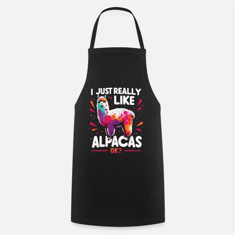 Alpaka Llama - Kochschürze - Schwarz