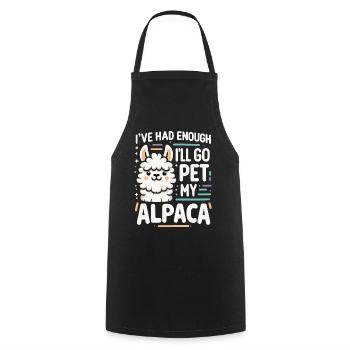 Alpaka Llama - Kochschürze - Schwarz - Vorne - AI Model Male 185 dark (185cm)