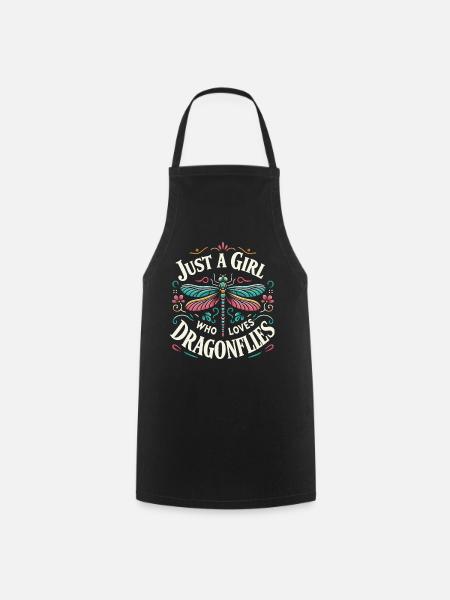 dragonfly dragonflies insects nature - Cooking Apron - black