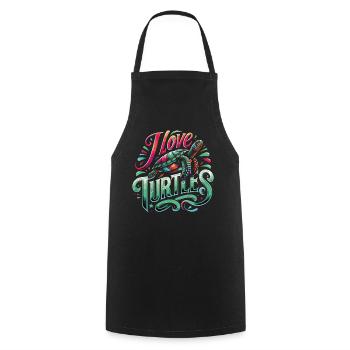 Turtle Sea Turtle Turtle Animal - Cooking Apron - black - Front - AI Model Male 185 dark (185cm)