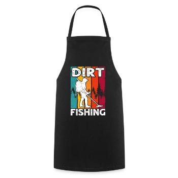 Dirt Fishing Sondelgänger - Kochschürze - Schwarz - Vorne - AI Model Male 185 dark (185cm)