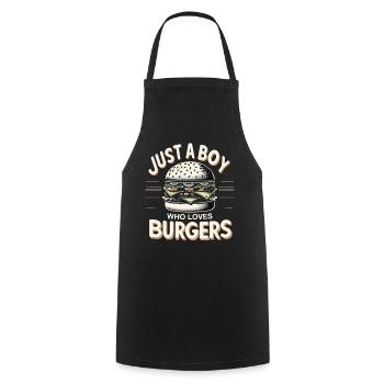 Burger Fast Food Hamburger Cheesburger Burgers - Cooking Apron - black - Front - AI Model Male 185 dark (185cm)
